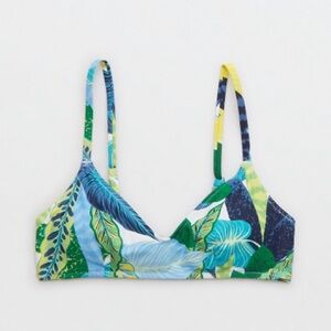 Aerie Leaf Print High Waisted and Scoop Top Bikini Set